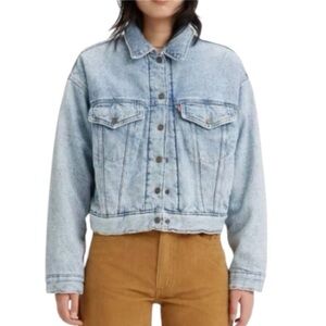 Levi's Whatever Whenever Padded Trucker Blue OG Jean Denim Jacket Sz XL